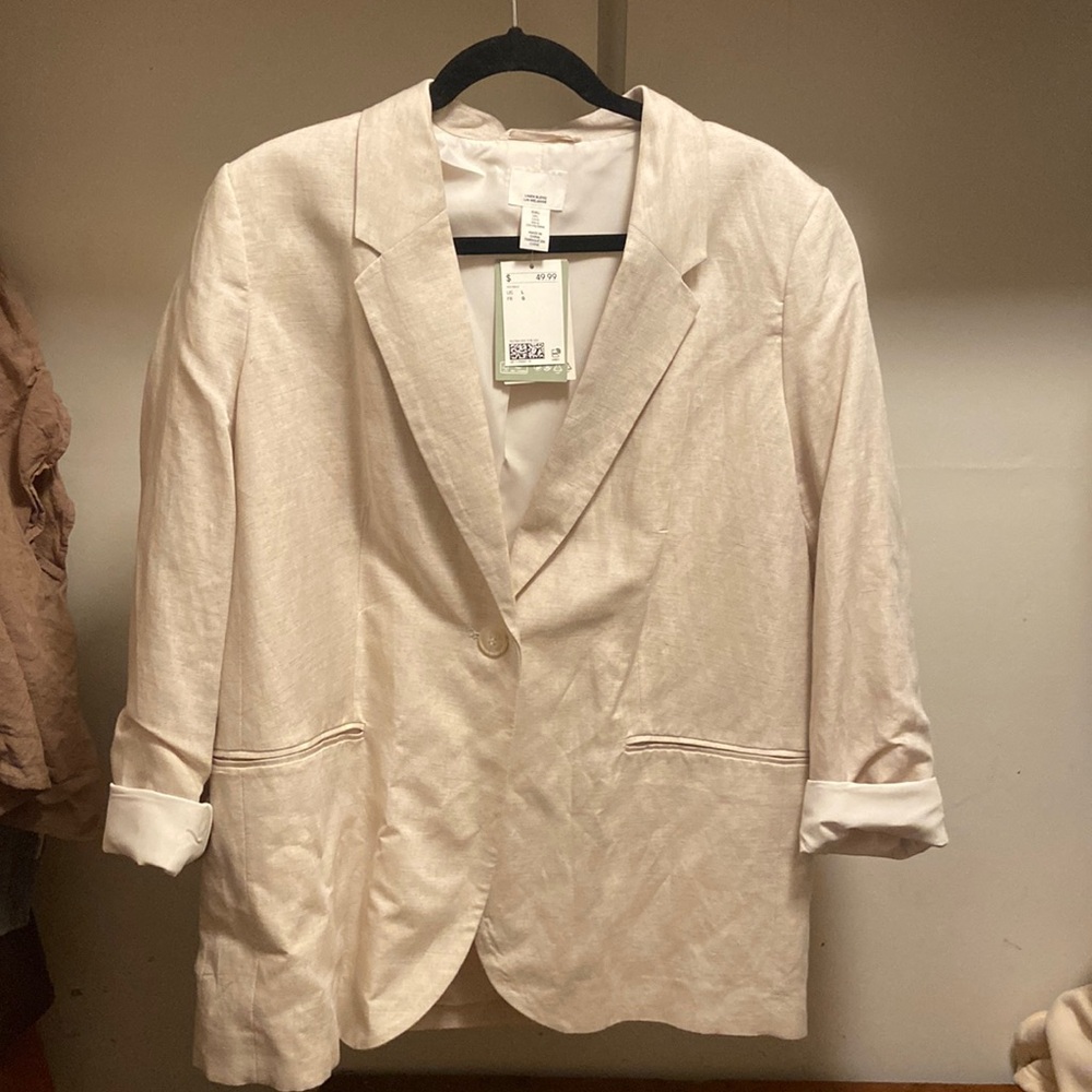 Linen blend blazer